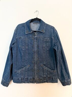 💙 amber sun beaded denim jacket